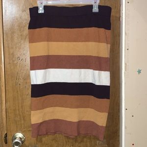 Large brown striped sleeveless dress